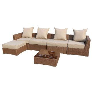 Ambientehome 63885 Loungegruppe Somalia 6 teilig, Polyrattanmöbel