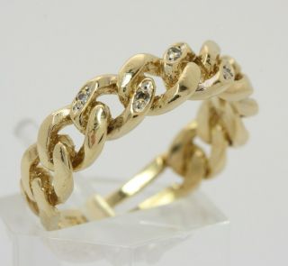 8kt 333 moderner Ketten Gold Ring Kettenring Diamantring Diamant