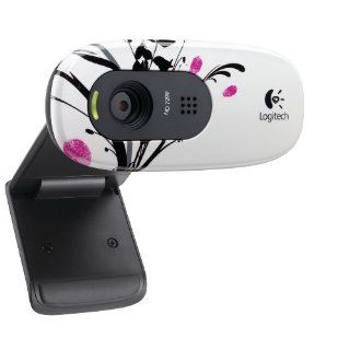 Logitech C270 HD Webcam Fingerprint Flowers Computer