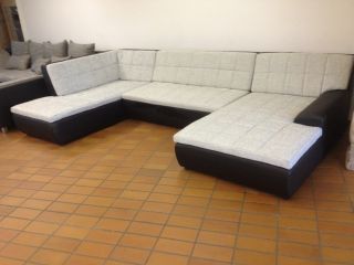 355 cm big mega Sofa COuch Wohnlandschaft Strukturstoff bware