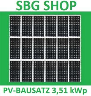 PV Anlage 3,51 kWp/ Photovoltaikanlage / Solaranlage Bausatz