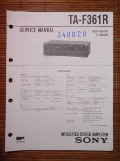 Service Manual Sony TA F361R Amplifier,ORIGINAL