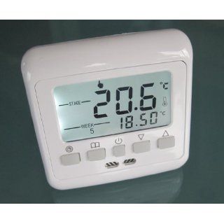 Thermostat Fußbodenheizung Elektroheizung Aufputz weiß #740 