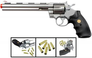  Spring Action Revolver Airsoft HandGun Pistols silver 357 magnum TSD