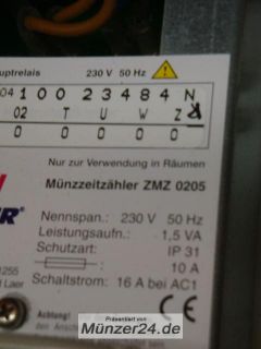 Münzautomat NZR 0205, Münzzeitzähler, Münzer 24   JK