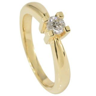 Bella Donna Damen Ring 14 Karat Gelbgold 1 Diamant 0,35ct. weiss