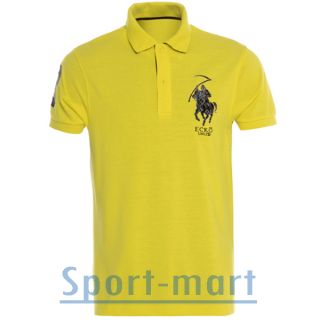 Polohemd Herren Ecko Unltd Carrera Crushed Polo T Shirt Gelb Weiß
