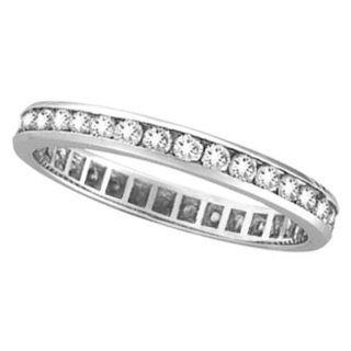 Allurez   Channel Set Diamant Eternity Ring Anniversary Band Palladium