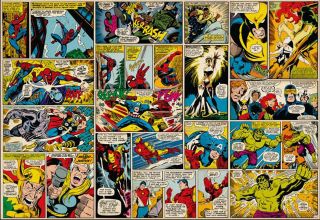 Fototapete MARVEL COMIC HEROES 368x254 Hulk Captain America Avengers