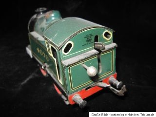 Antik Eisenbahn Spur 0 Blech 4070 ungeputzt grün 16cm Spielzeug Bing