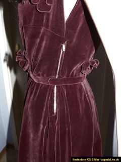 ORIGINAL Altes Ballkleid Abendkleid 20er 30er Jahre Samt dunkelrot Gr