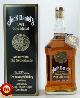 Jack Daniels 1981 Gold Medal 1 Ltr. 43% Sonderflasche Amsterdam The