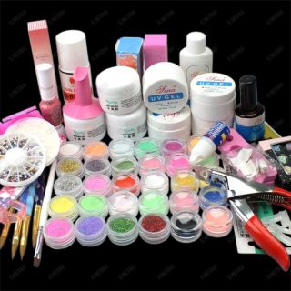 65 in1 UV Gel & Acrylic Nail Art Manicure Decor Glitter Powder 9W Lamp