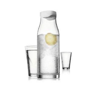 Menu Wasserkaraffe 1L m. Deckel weiß & 2 Gläsern Küche