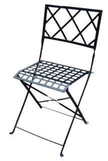 Bistro Garnitur Tisch + 2 Stühle, Ø60cm, Metall