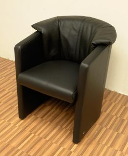 Rolf Benz Mod. 390 Sessel / Stuhl Leder schwarz