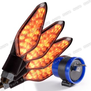 stk 16 LED Quad Motorrad Roller Carbon Blinker m. 12V LED Relais