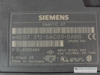 Simatic CPU312 IFM S7 300 6ES7 312 5AC00 0AB0 Warranty