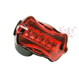 Waterproof Red Bike Bicycle 5 Flash LED Rear Lamp Tail Torch Back