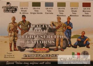 LIFECOLOR CS14 Camouflage Set Italienische Uniformen WW II