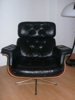 Lounge Chair Original 60er + Ottoman Eames Bauhaus Ära, Palisander