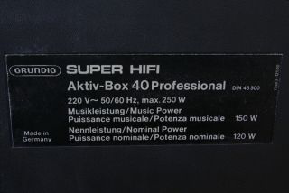 GRUNDIG Super HiFi Aktiv Box 40 Professional Lautsprecher