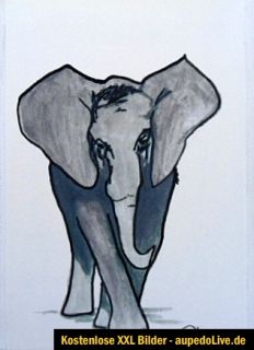 Original,Art,Elefant,Grau,Malerei,Kunst,Bilder,Gemälde,Aquarell