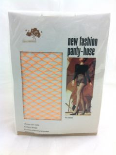 S423 New Fashion Pantyhose Netzstrumpfhose ORANGE ENGMASCHIG