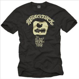 Hippie T Shirt für Herren WOODSTOCK schwarz Größe S XXXL