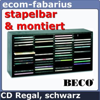 BECO CD REGAL RACK SCHRANK 60CDs AUFBEWAHRUNG HOLZREGAL