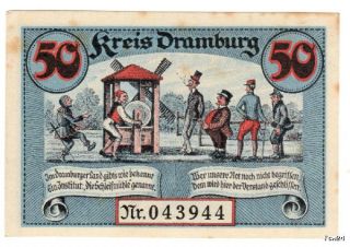 50 Pfennig Notgeld Gutschein Kreis Dramburg Pommern