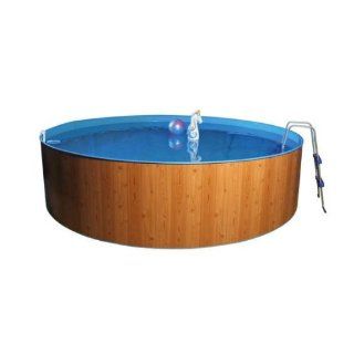 SPLASH WOODSTYLE Poolset Stahlwandbecken rund 360 x 90 cm + Filter 12V