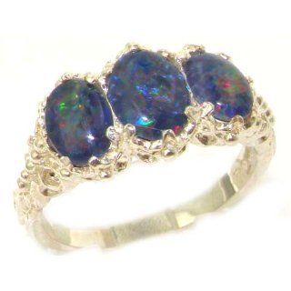 Damen Ring 9 Karat (375) Weißgold mit Opal   Größe 50 (15.9