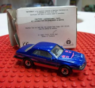 Matchbox Superfast   T bird Turbo Coupe (1987) in White Mailing Box