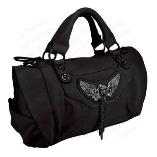 Angel Winged Queen Skull & Chain Faux Leather Shoulder Hand/Cross Body