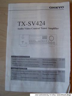 ONKYO TX SV424 Audio Video Control Tuner Amplifier