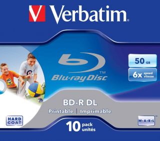 Verbatim 43736 BD R Dual Layer Blu Ray Rohlinge (50 GB, 6x bedruckbare