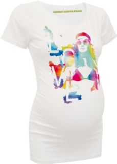 Damen  / Umstandsmode Print T Shirt   Woman Love Hippie Style   weiss