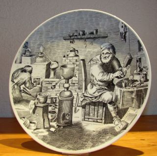  Porzellan DER ALCHEMIST Kuenstlerteller David Teniers Plate 459