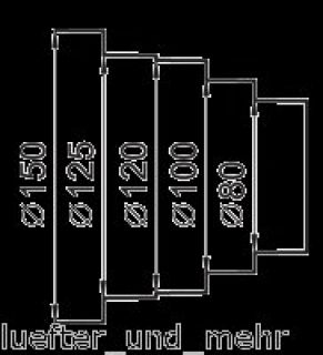 Reduzierung Badlüfter 150/125/120/100/80mm #0253