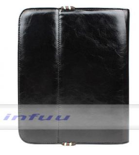 NEW iPad 3 Luxus Leder Etui Tasche Stand Case schwarz Black&White