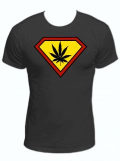 Superman Cannabis Marihuana Hanf Kiffer Junkie T Shirt