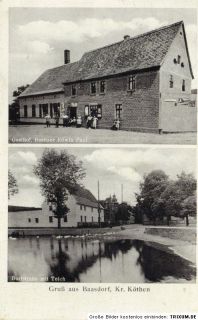 Baasdorf bei Köthen, Ak mit Landpoststempel von 1938