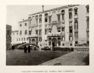 1907 Print Palazzo Foscarini S Maria Del Carmine Venice Italy Grand