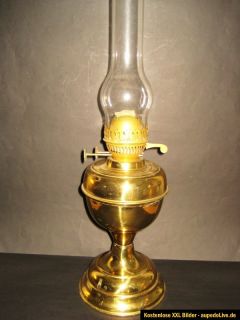 alte Petroleumlampe, Doppelbrenner, Messing, Groß 54cm