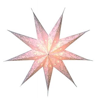 Leuchtstern Stern Lampe weiß/silber 9 zackig 503 05