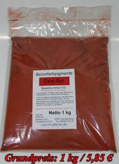 kg Rot Oxid Pigment 510, Pulver Betonfarbe Eisenoxid
