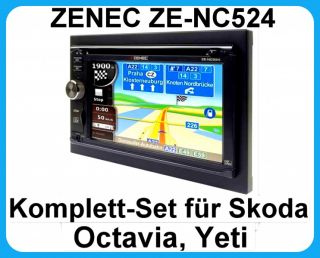 Komplett Set Skoda Octavia 2 Yeti Zenec ZE NC524 2 DIN Navigation USB