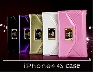 1X iPhone 4 / 4S Luxury Leather Wallet Clutch Card Slot Flip Case
