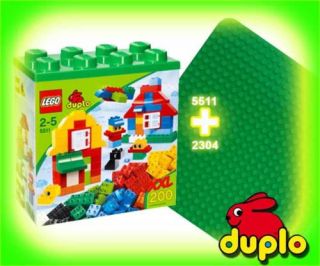 2x LEGO DUPLO 5511 XXL Steine Box 1 x 2304 grosse Bauplatte mit 400